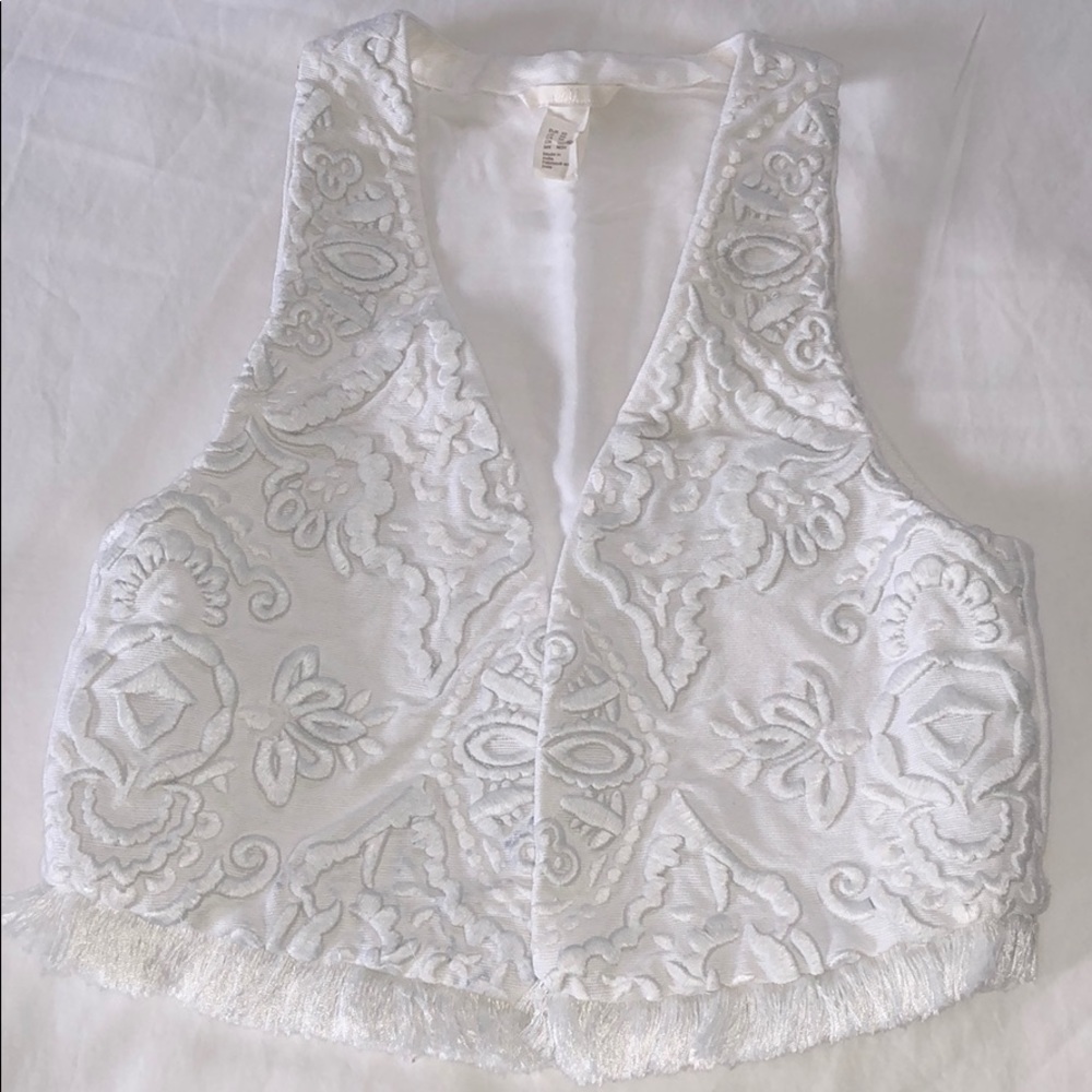 Denim embroidered vest